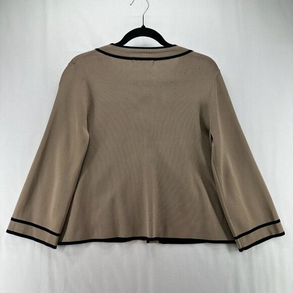 GRACE Sweater Size M Two Button Long Sleeve Blazer Cardigan Rayon Blend Brown - Picture 2 of 10